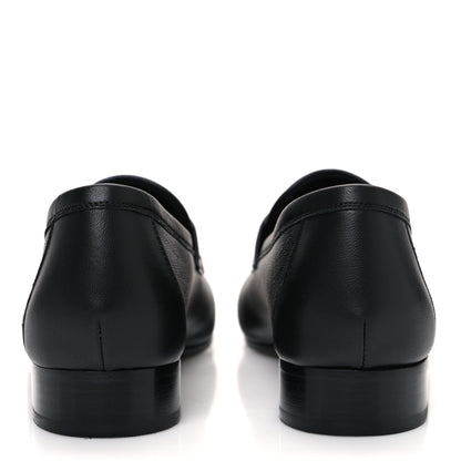 Chanel Calfskin Womens Stitched CC Loafers 38 Black 6 of 10