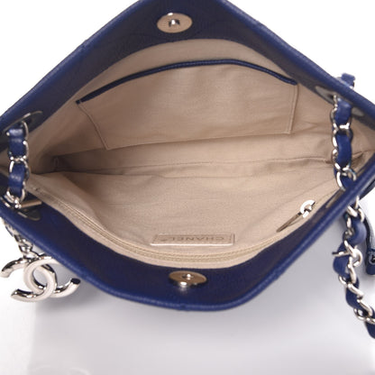 Chanel Caviar Stitched Small CC Pocket Shoulder Dark Blue 5 of 7
