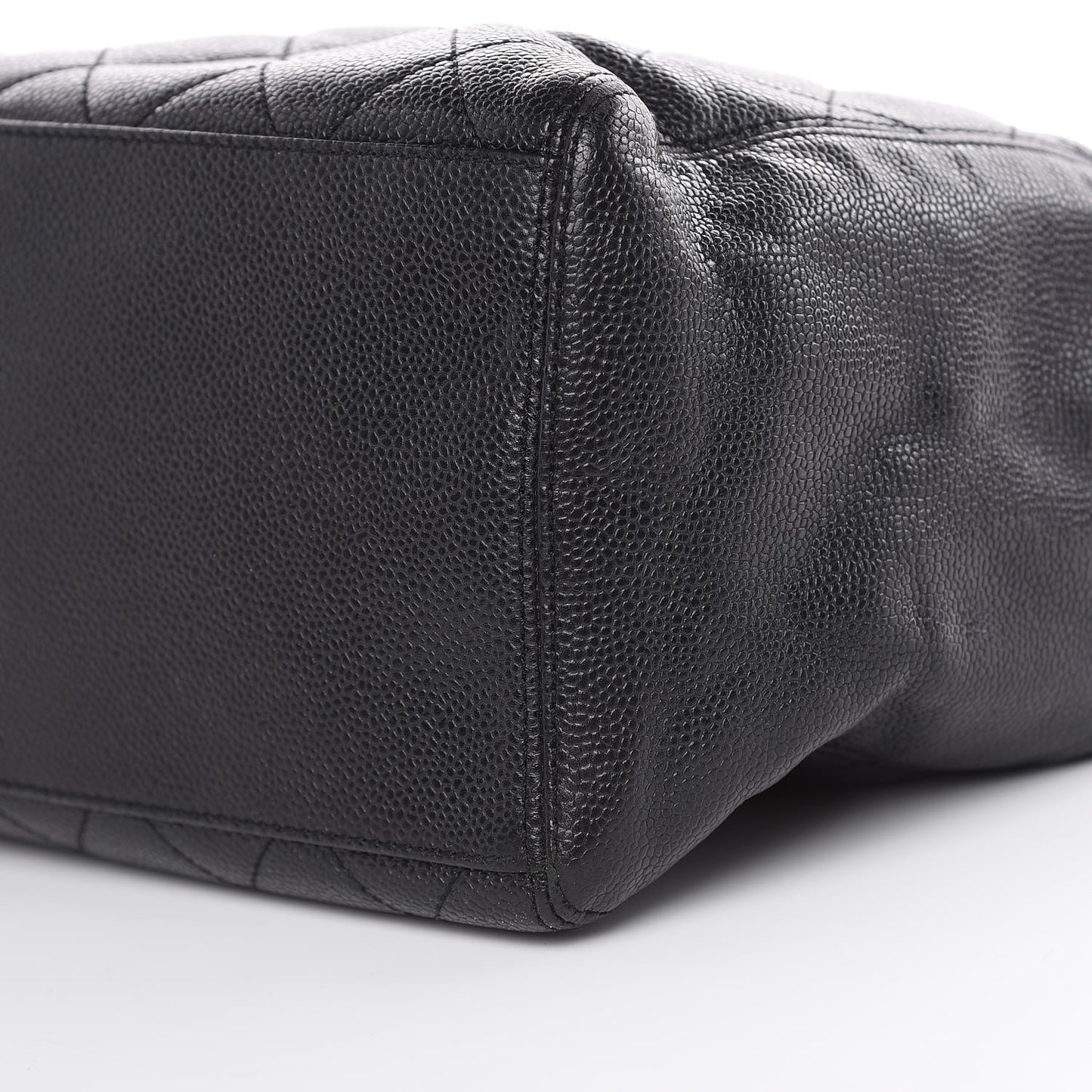Caviar Quilted CC Shopping Tote Black