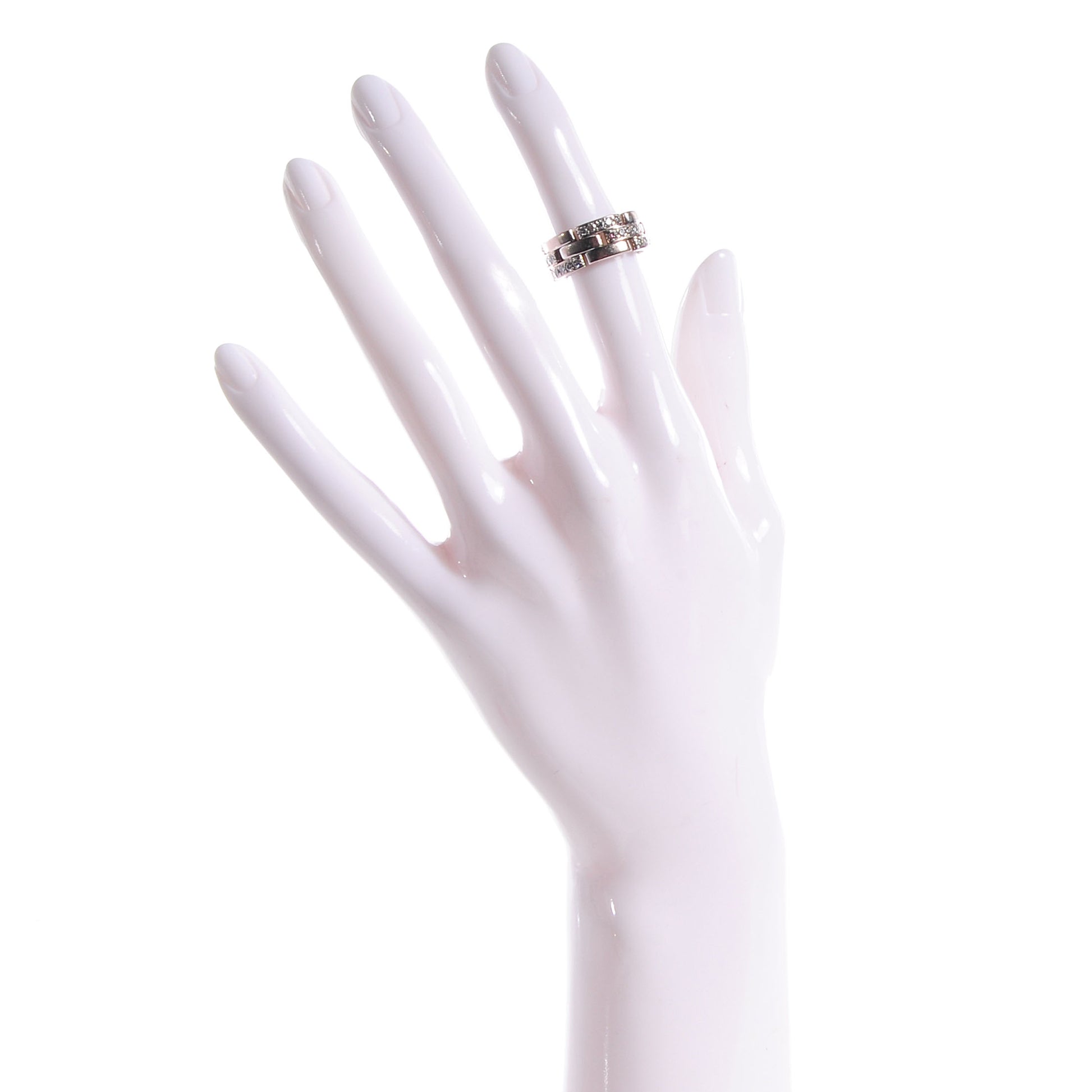 Cartier 18K White Gold Diamond Maillon Panthere Ring 49 5 2 of 6