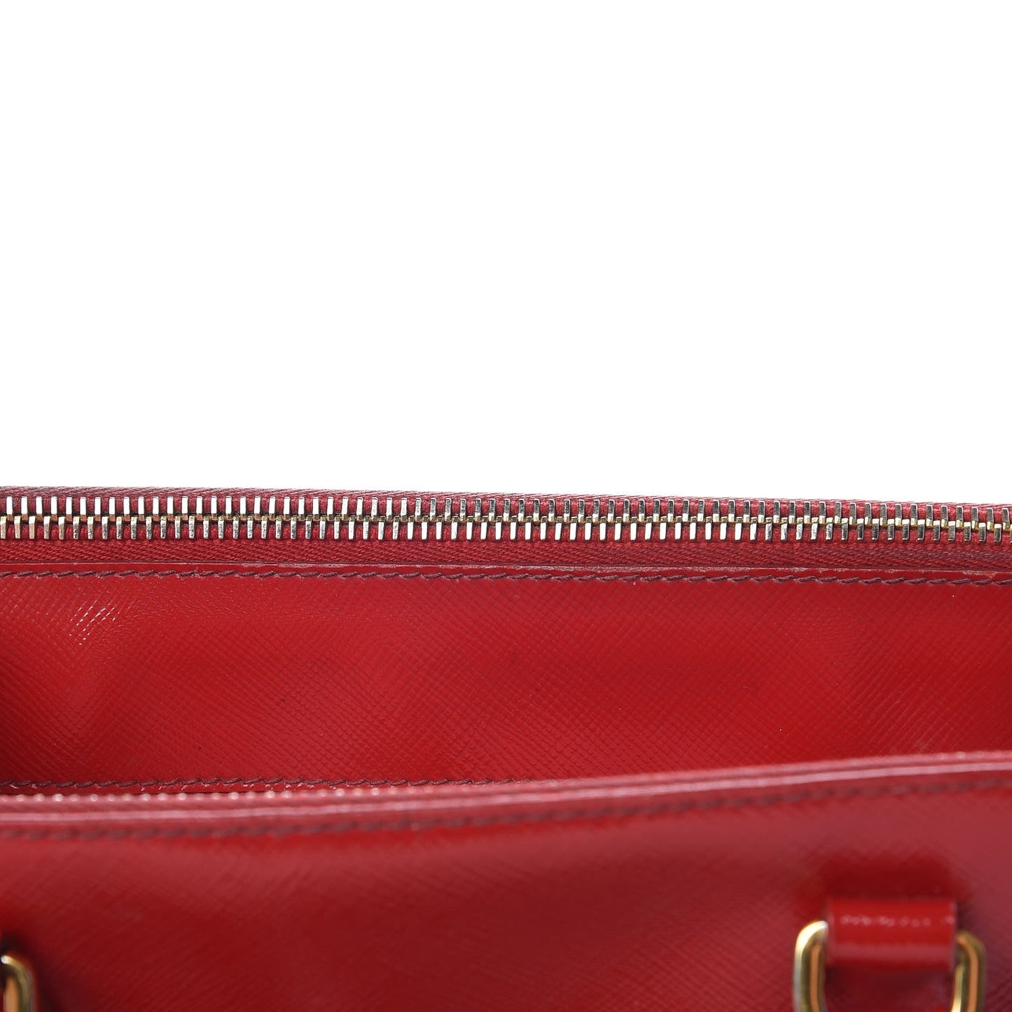 Saffiano Vernice Small Galleria Double Zip Rosso