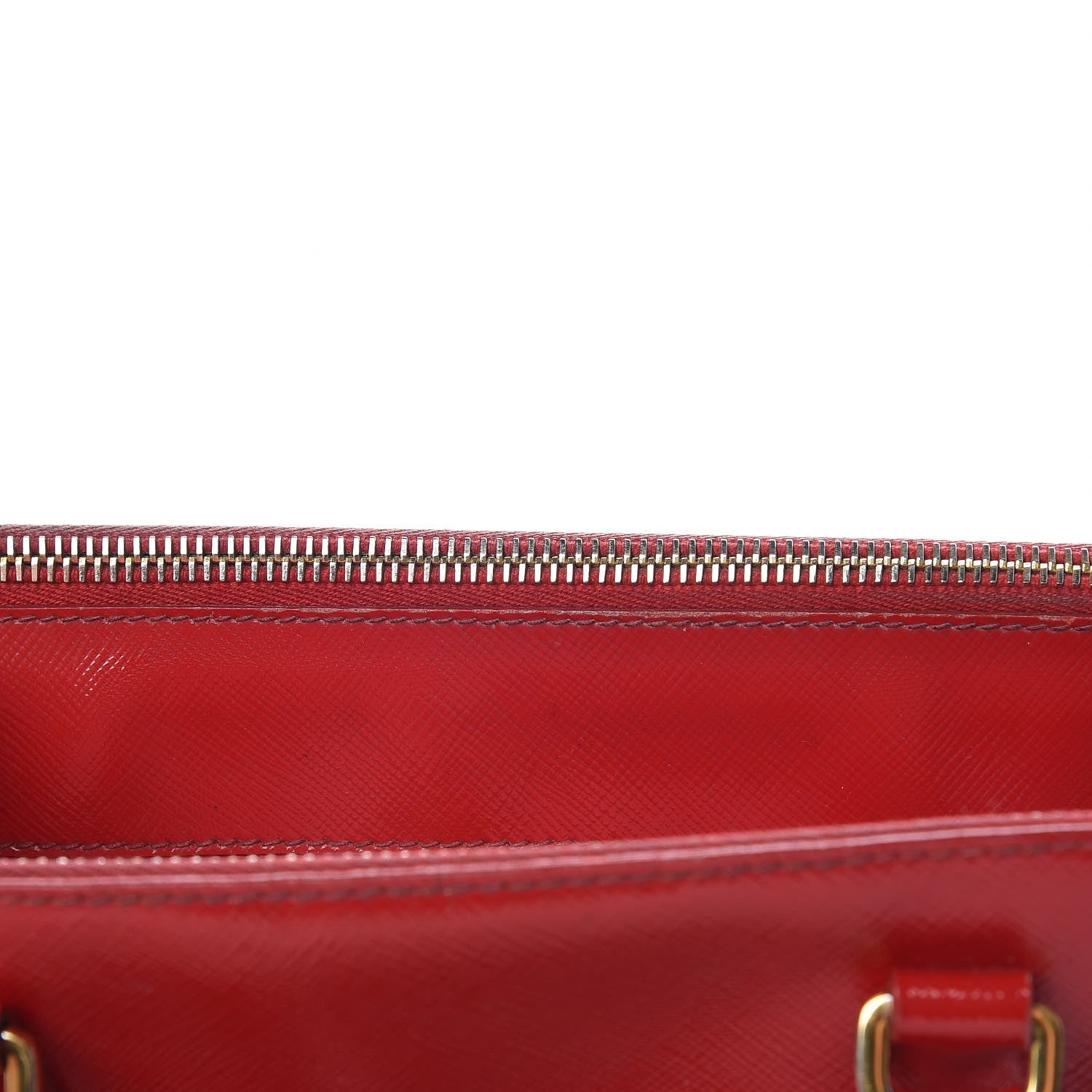 Prada Saffiano Vernice Small Galleria Double Zip Rosso 14 of 25
