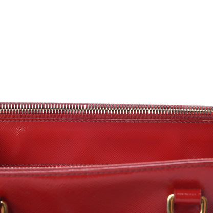 Prada Saffiano Vernice Small Galleria Double Zip Rosso 14 of 25