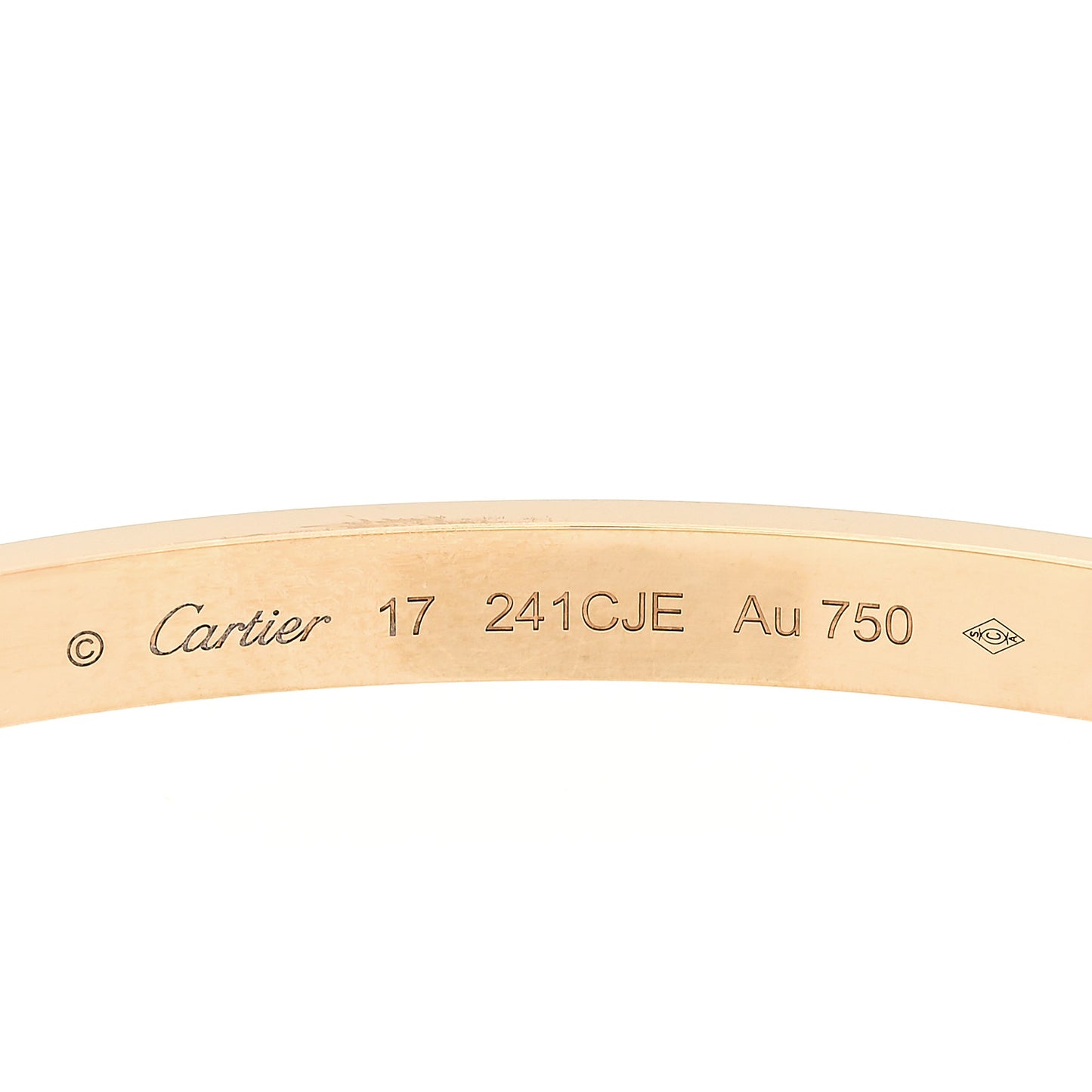 18K Yellow Gold Medium LOVE Bracelet 17