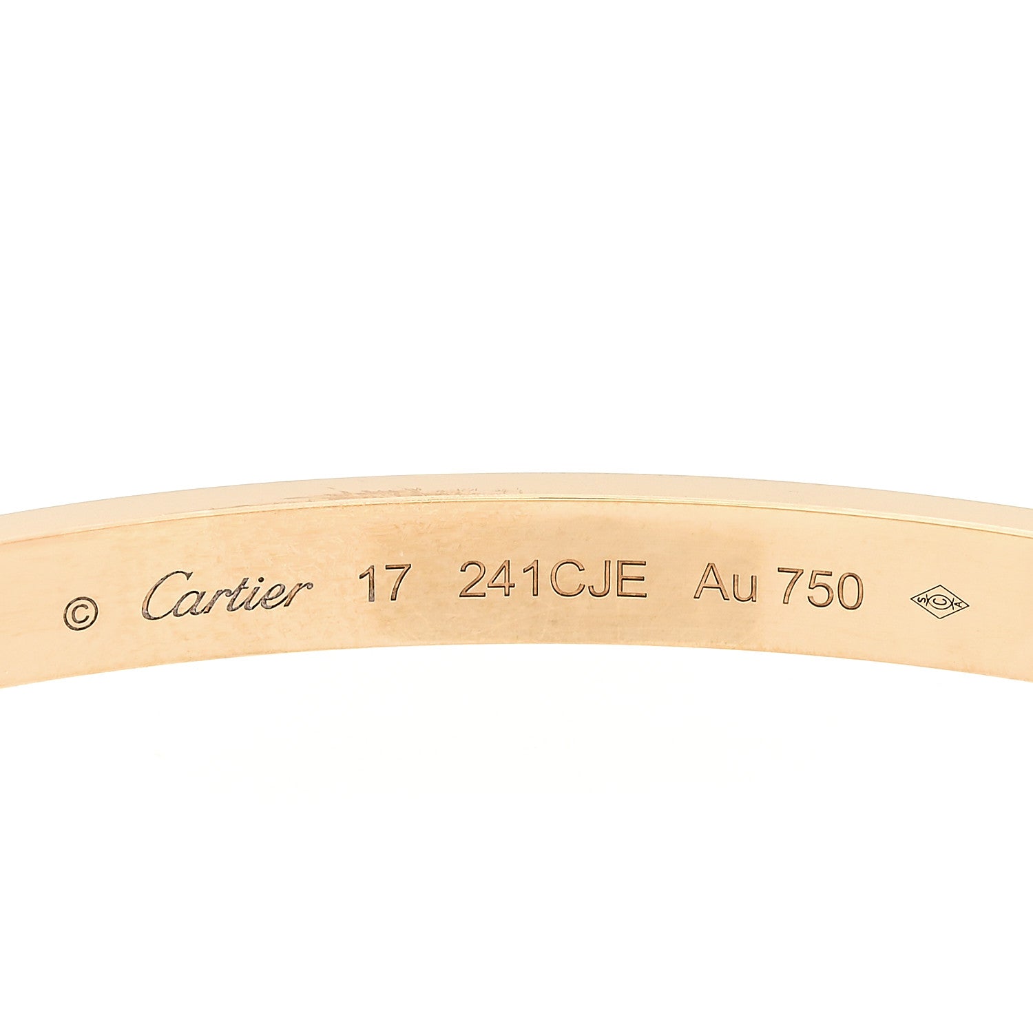 Cartier 18K Yellow Gold Medium LOVE Bracelet 17 5 of 10