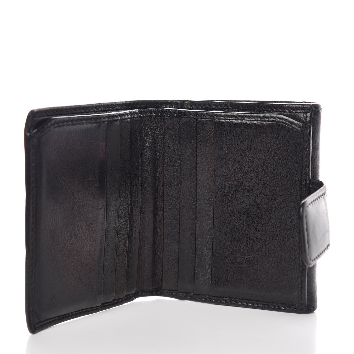 Gucci Calfskin Interlocking G French Wallet Black 5 of 11