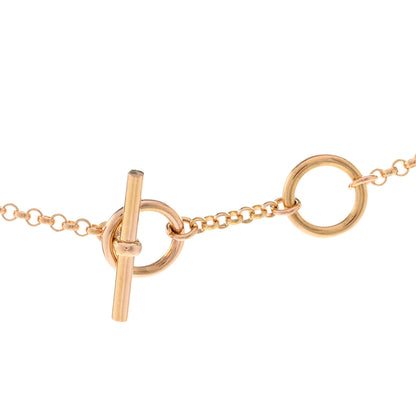 Hermes 18K Rose Gold Diamond Gambade Clou de Selle Necklace 5 of 5