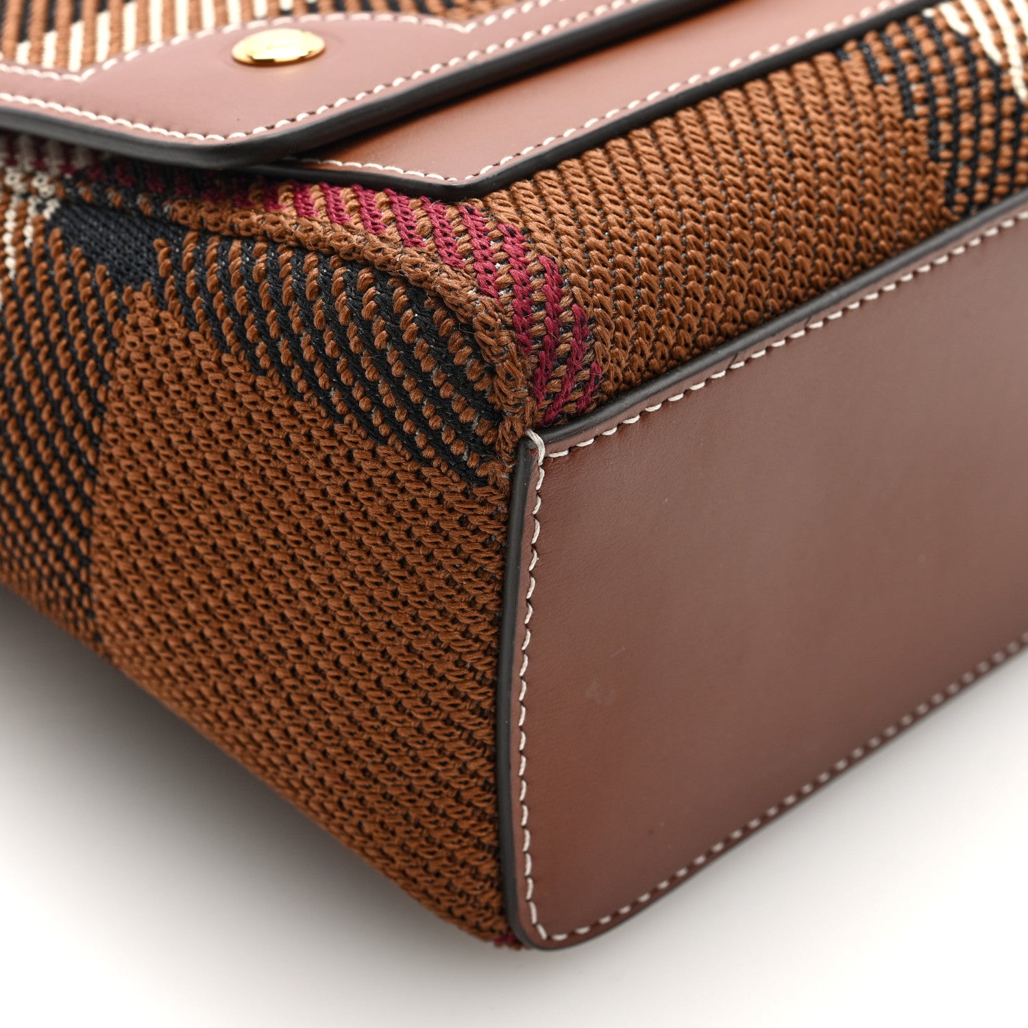 Burberry Calfskin Exaggerated Check Note Crossbody Bag Dark Birch Brown 8 of 9