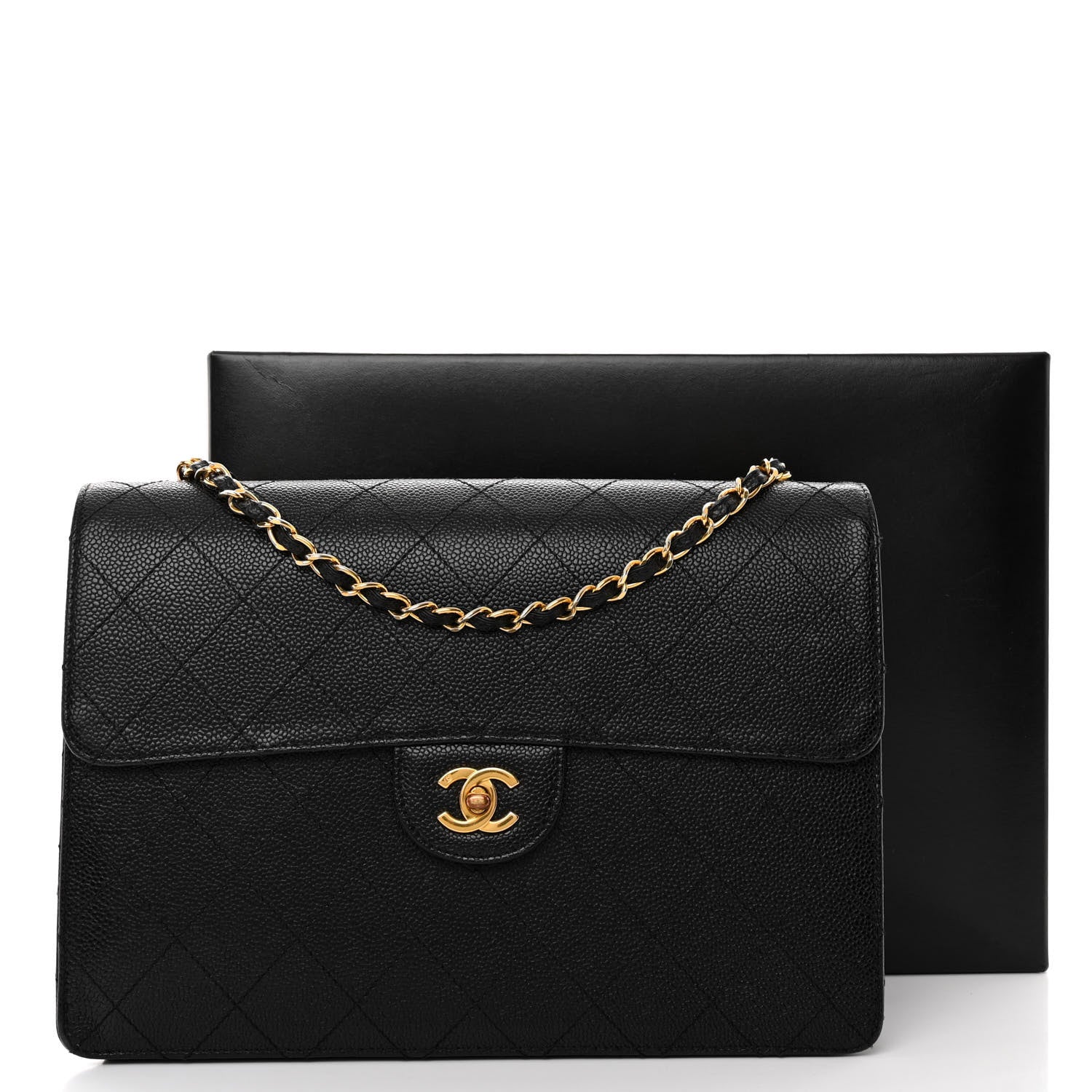 Chanel Caviar Stitch Jumbo Single Flap Black 11 of 11
