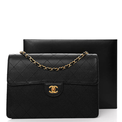 Chanel Caviar Stitch Jumbo Single Flap Black 11 of 11