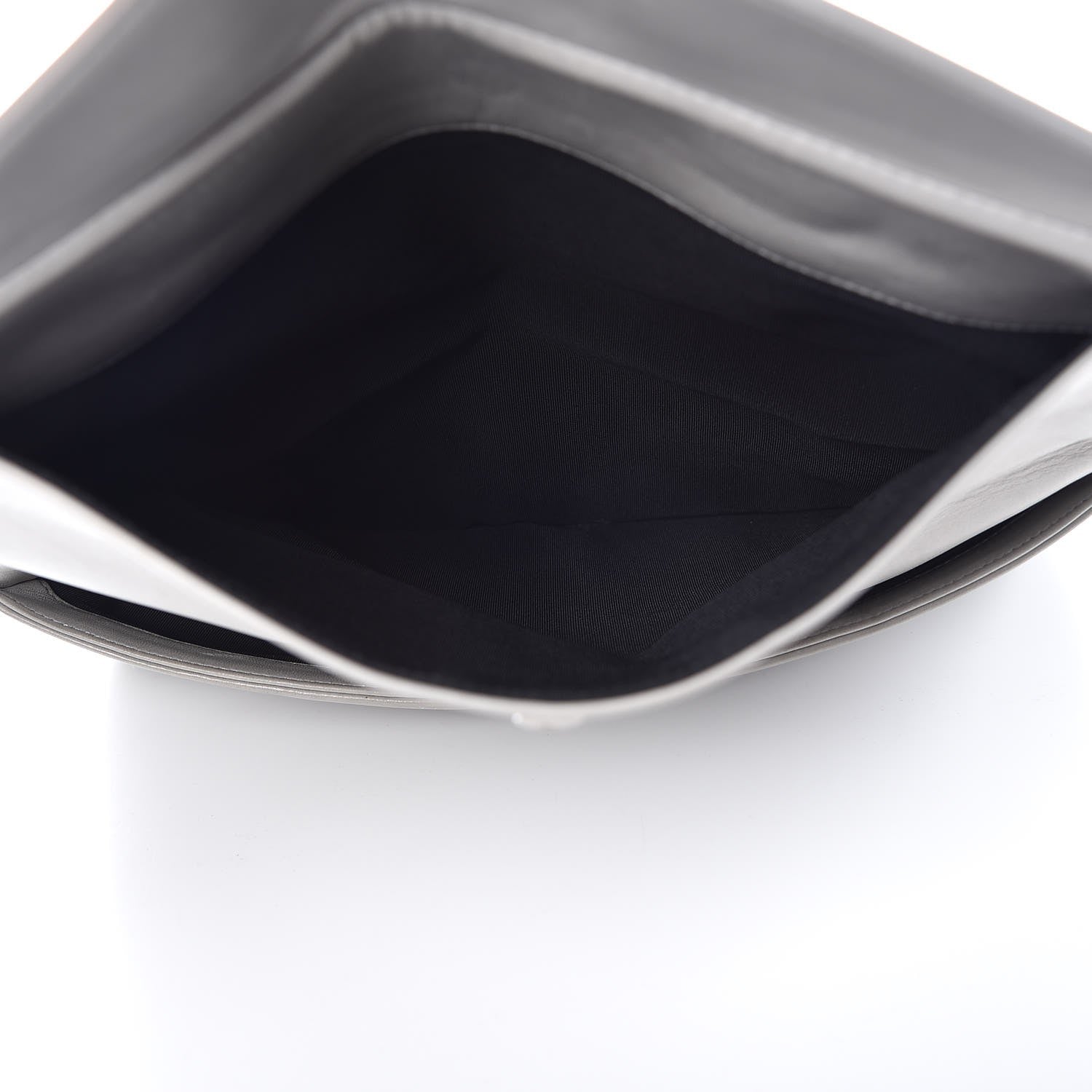 Chanel Calfskin Sequin Embellished Clutch Flap Grey Black 6 of 12