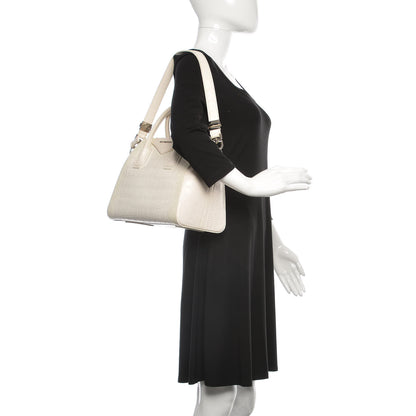 Givenchy Calfskin Crocodile Embossed Small Antigona White 2 of 26