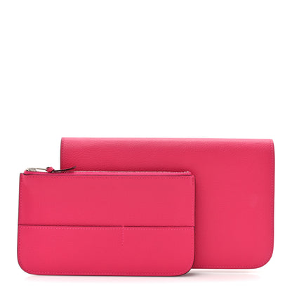 Hermes Evercolor Laque Dogon Duo Wallet Rose Mexico 3 of 11