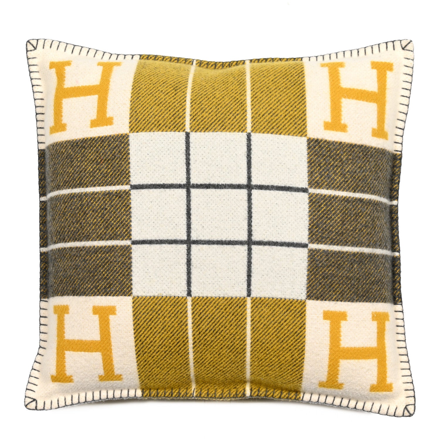 Hermes Wool Cashmere Avalon III Pillow PM Gris Soleil 2 of 3