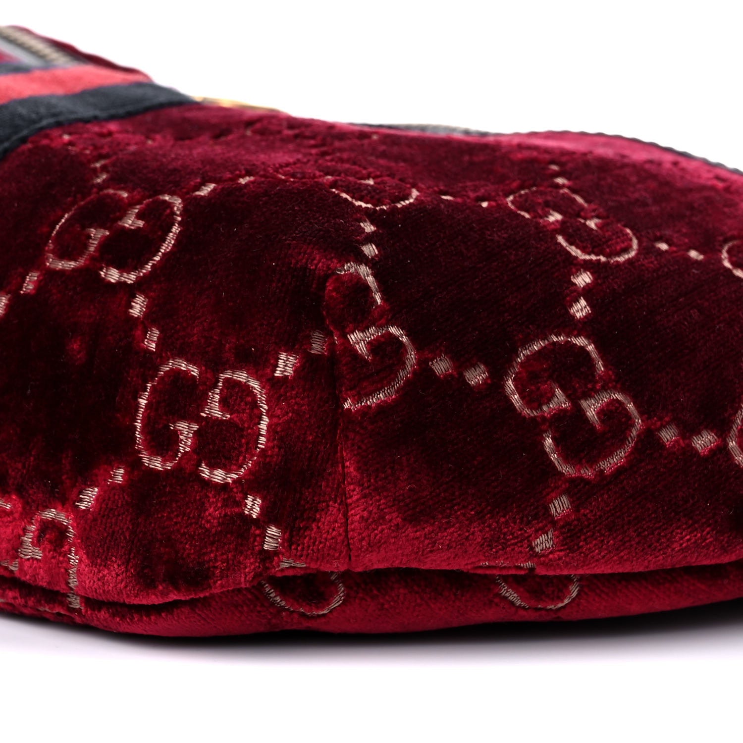 Gucci GG Monogram Velvet Belt Bag Red Cipria 10 of 14