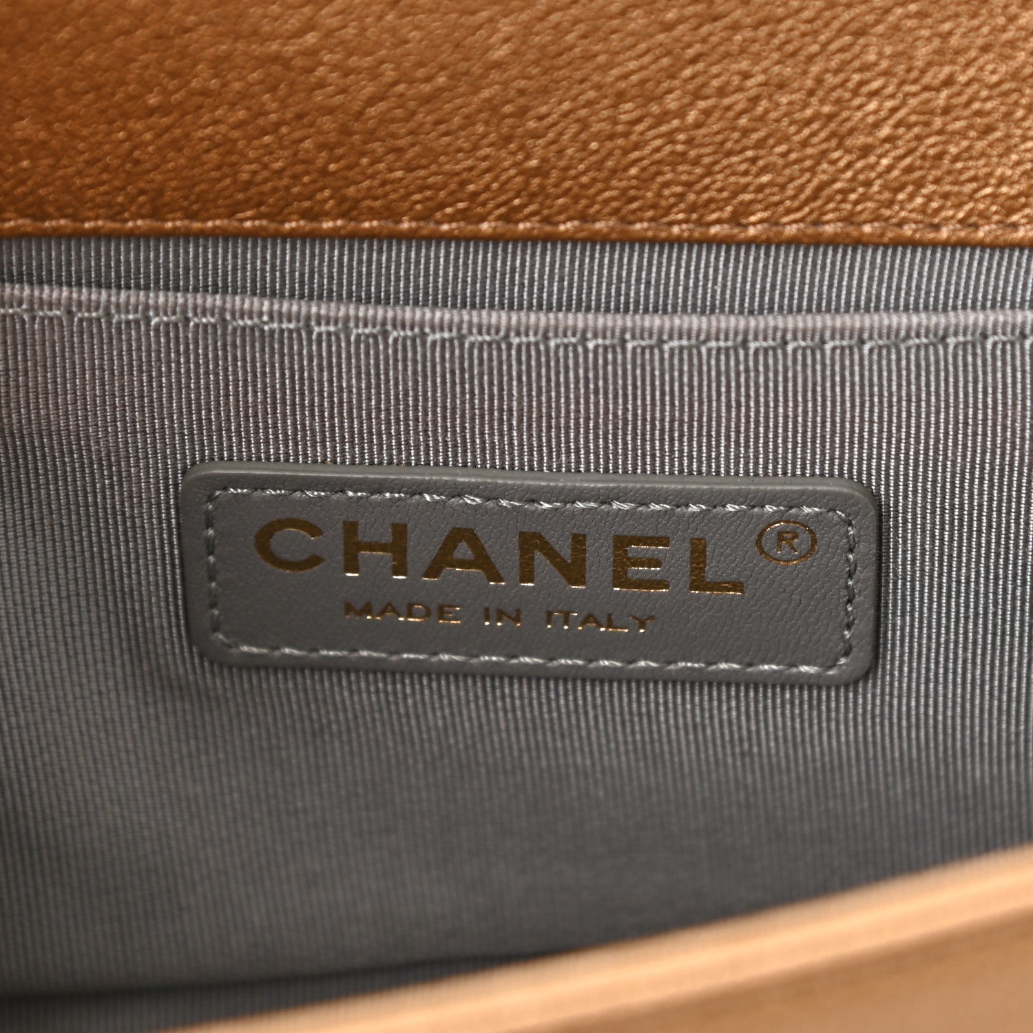 Chanel Metallic Lambskin Small Golden CC Boy Flap Dark Gold 6 of 10