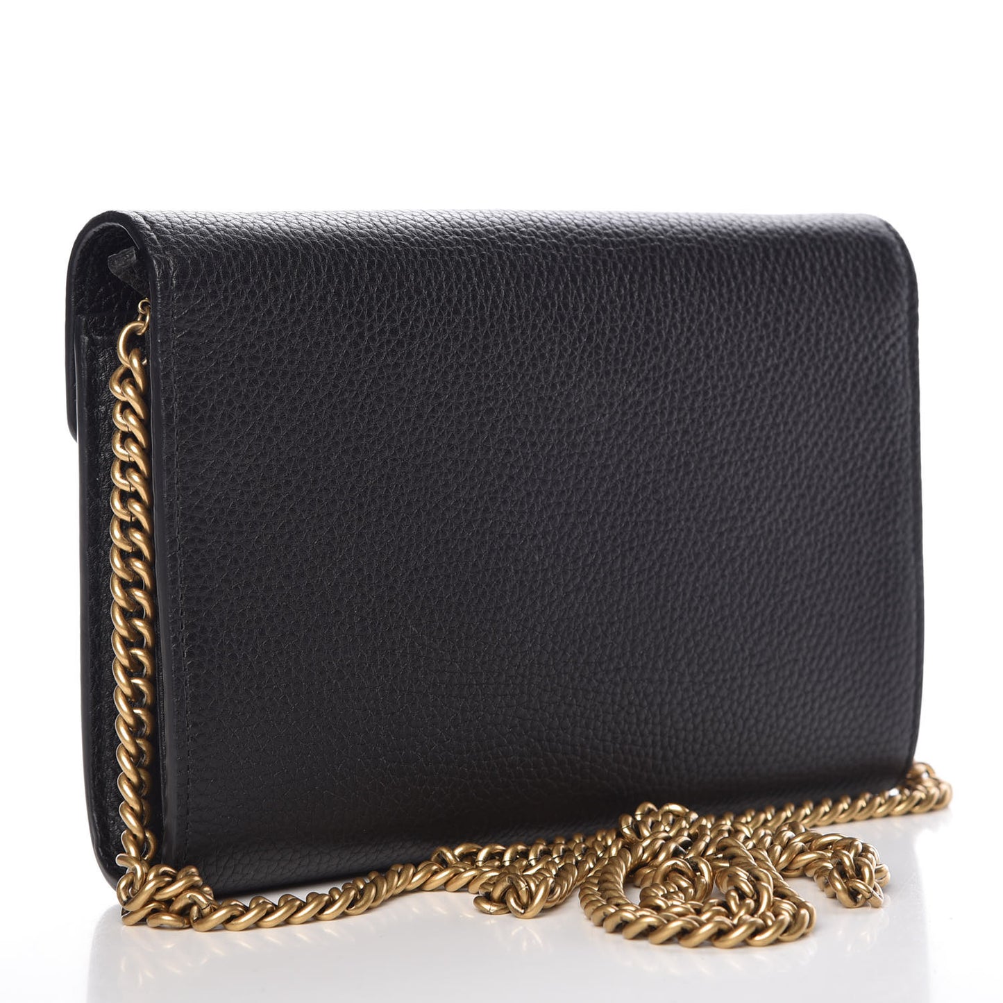 Calfskin GG Marmont Chain Wallet Black