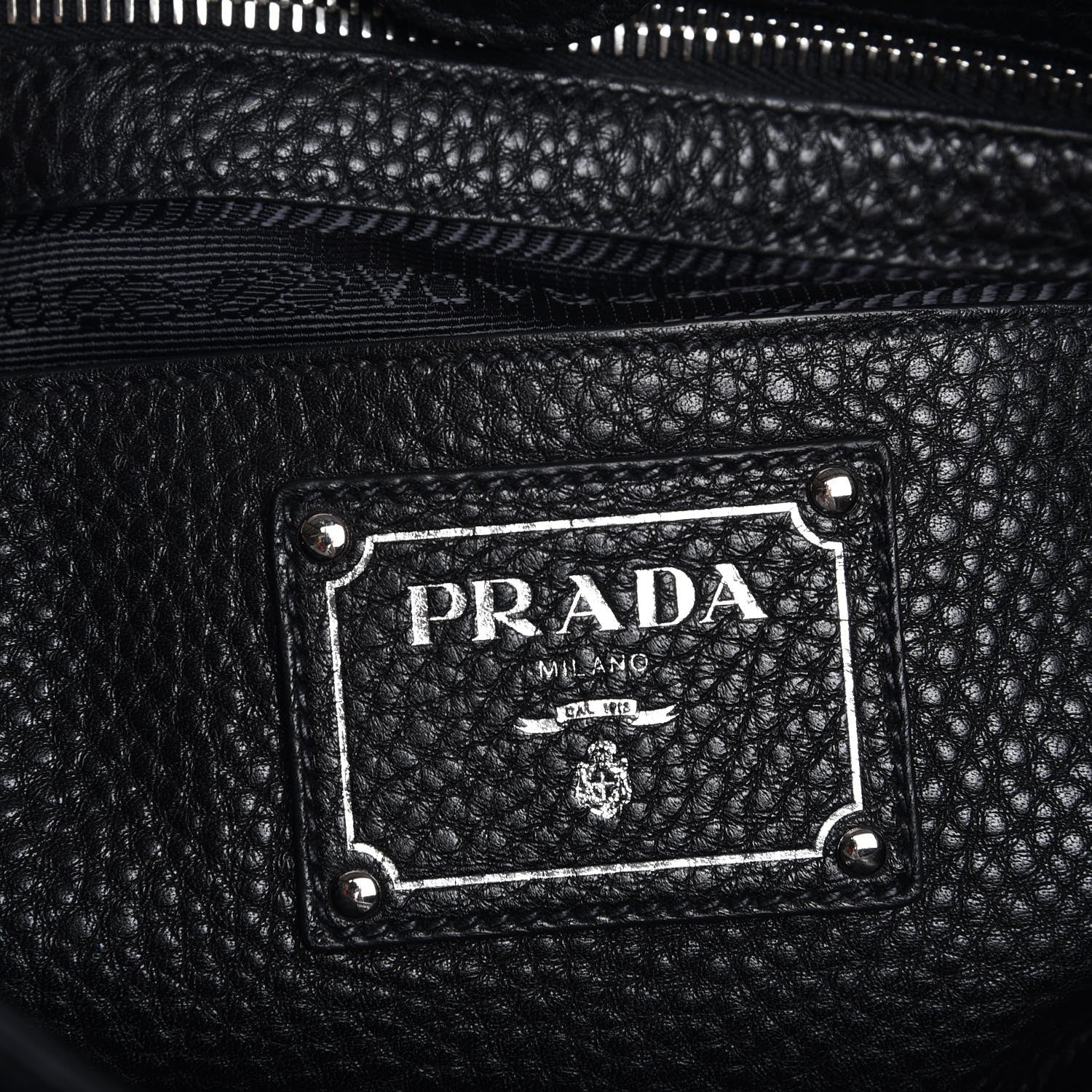 Prada Vitello Daino Tote Nero Black 7 of 9