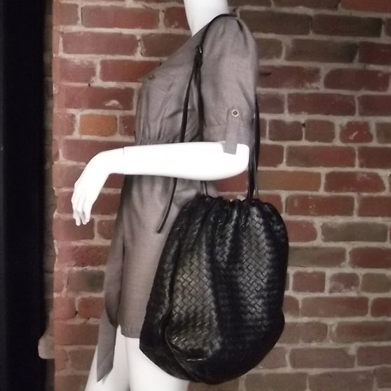 Nappa Intrecciato Crossbody Bag Nero