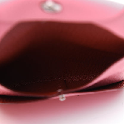 Hermes Chevre Mysore Verso Bastia Coin Purse Rose Confetti Brique 5 of 10