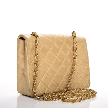Chanel Lambskin Quilted Small Single Flap Beige 3 of 13