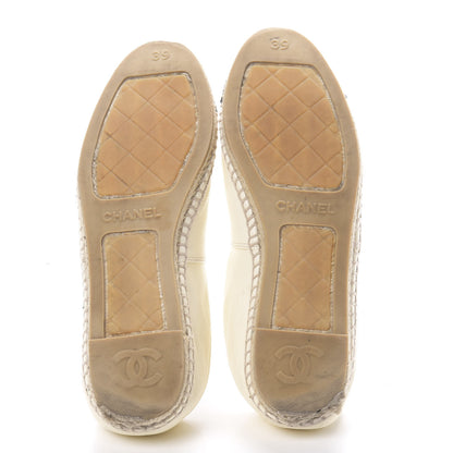 Chanel Lambskin CC Espadrilles 39 White Black 5 of 16