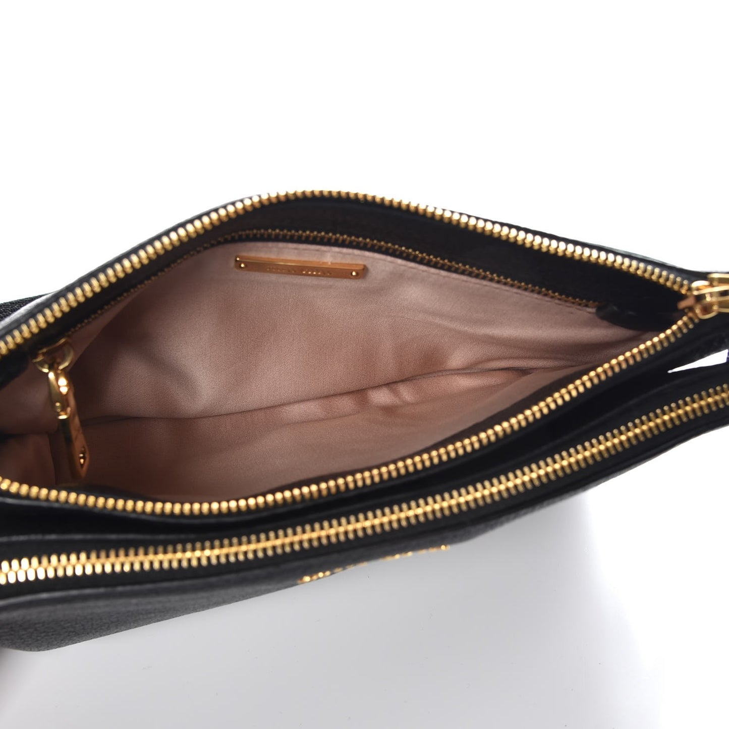 Goatskin Madras Double Zip Crossbody Bag Nero Black