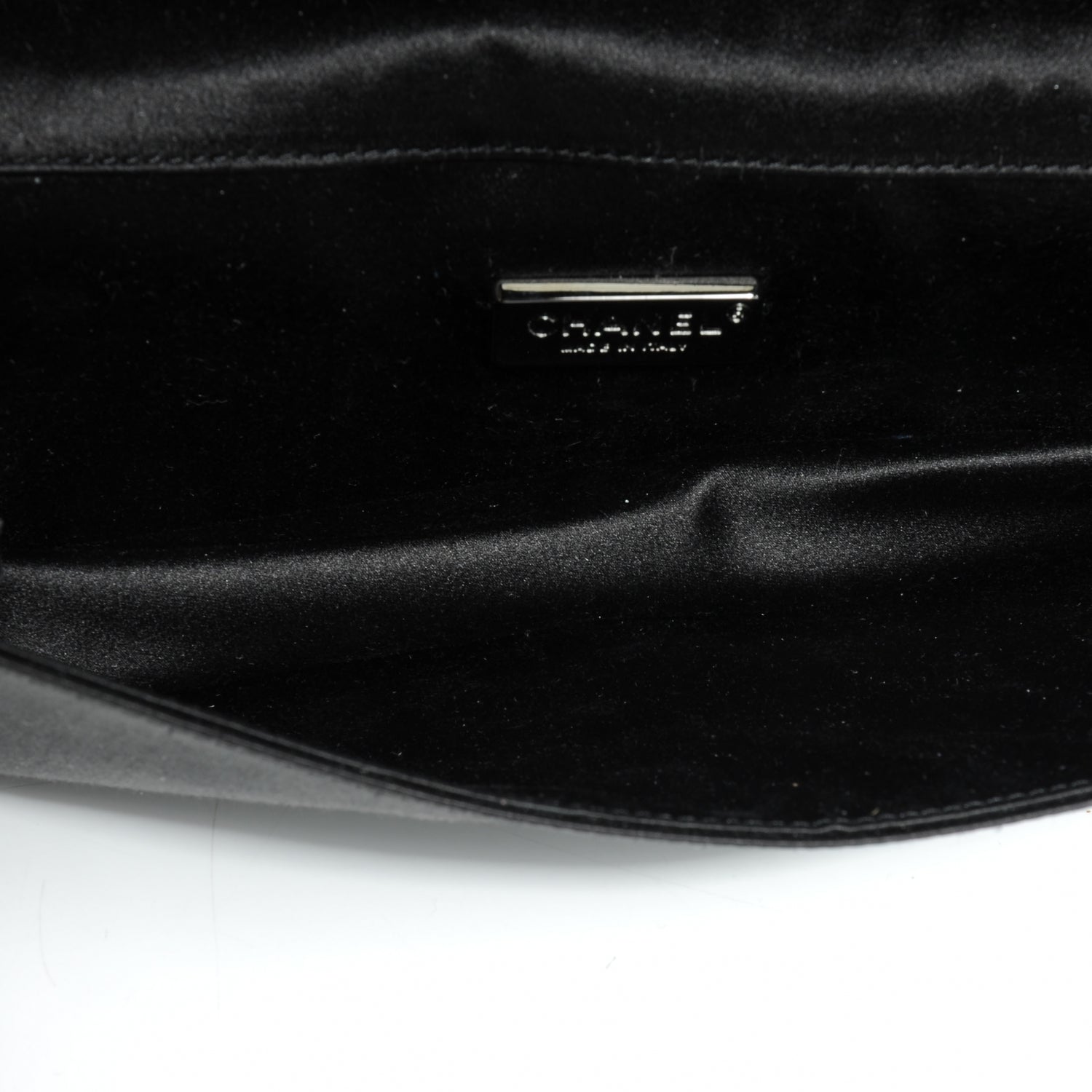 Chanel Satin Diamante Evening Clutch Bag Black 6 of 8