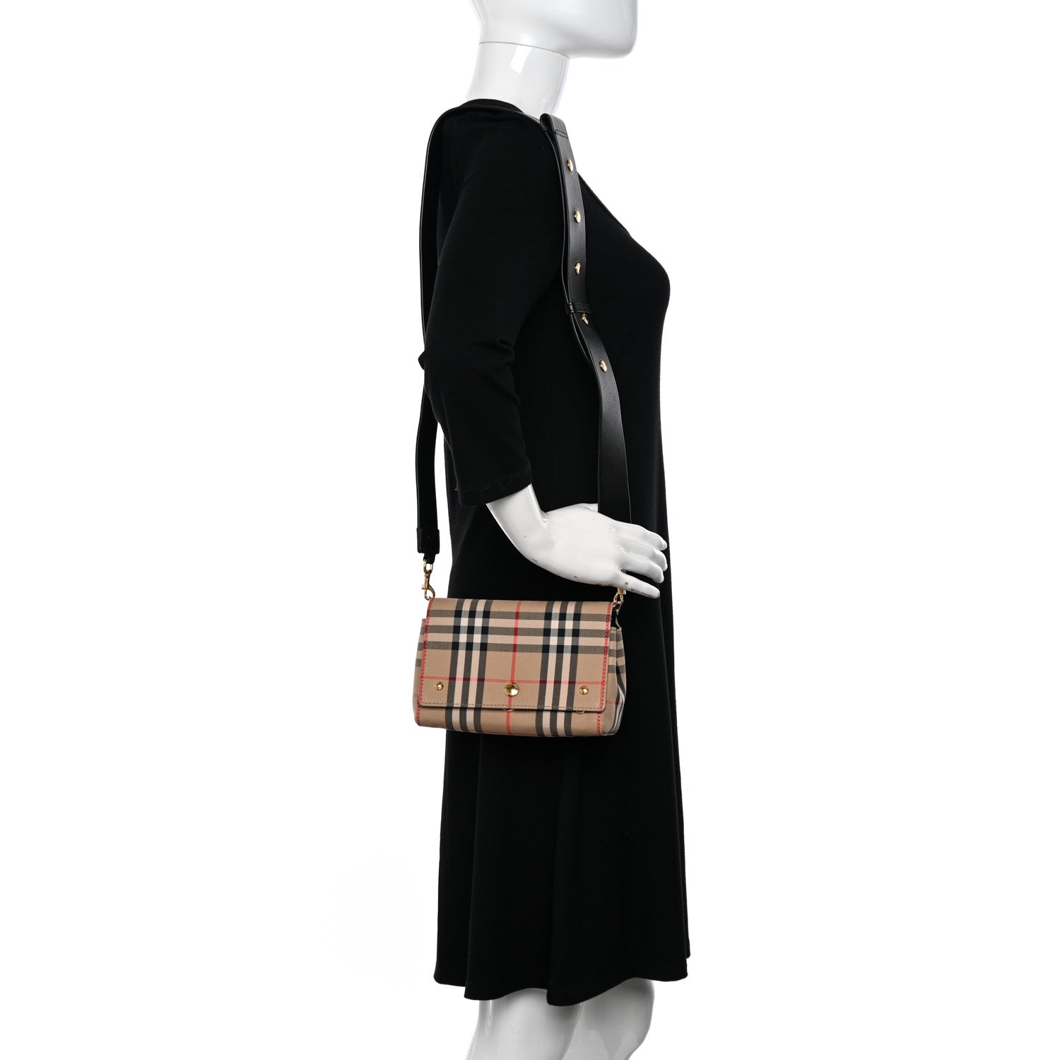 Burberry Vintage Check Hackberry Crossbody Bag Archive Beige Black 2 of 10