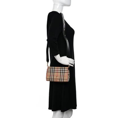 Burberry Vintage Check Hackberry Crossbody Bag Archive Beige Black 2 of 10