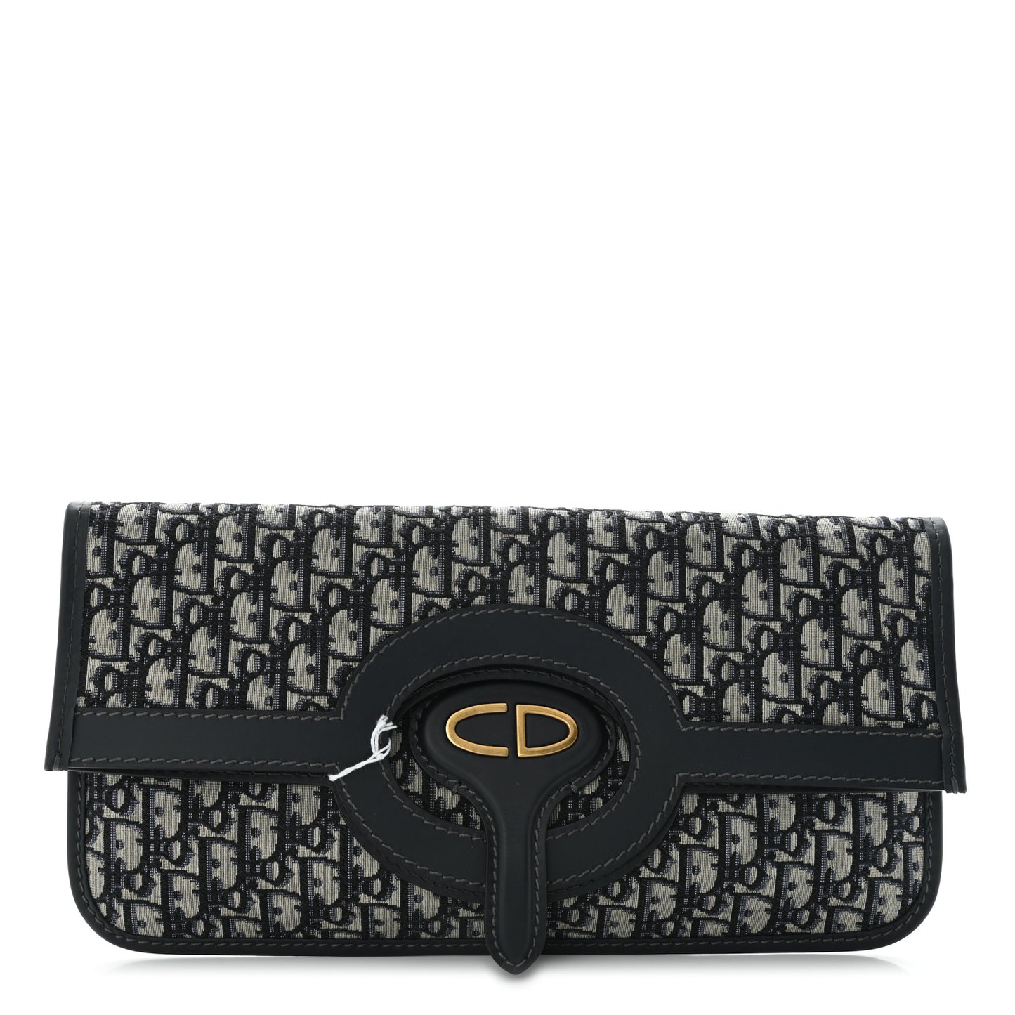 Oblique Fold Over Clutch Blue