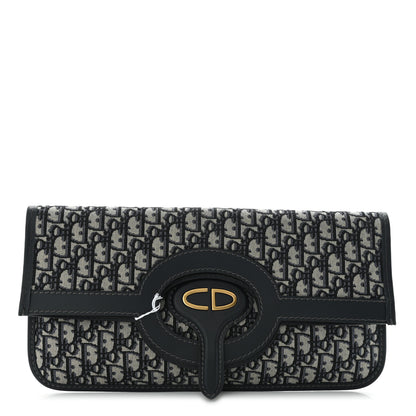 Christian Dior Oblique Fold Over Clutch Blue 1 of 8