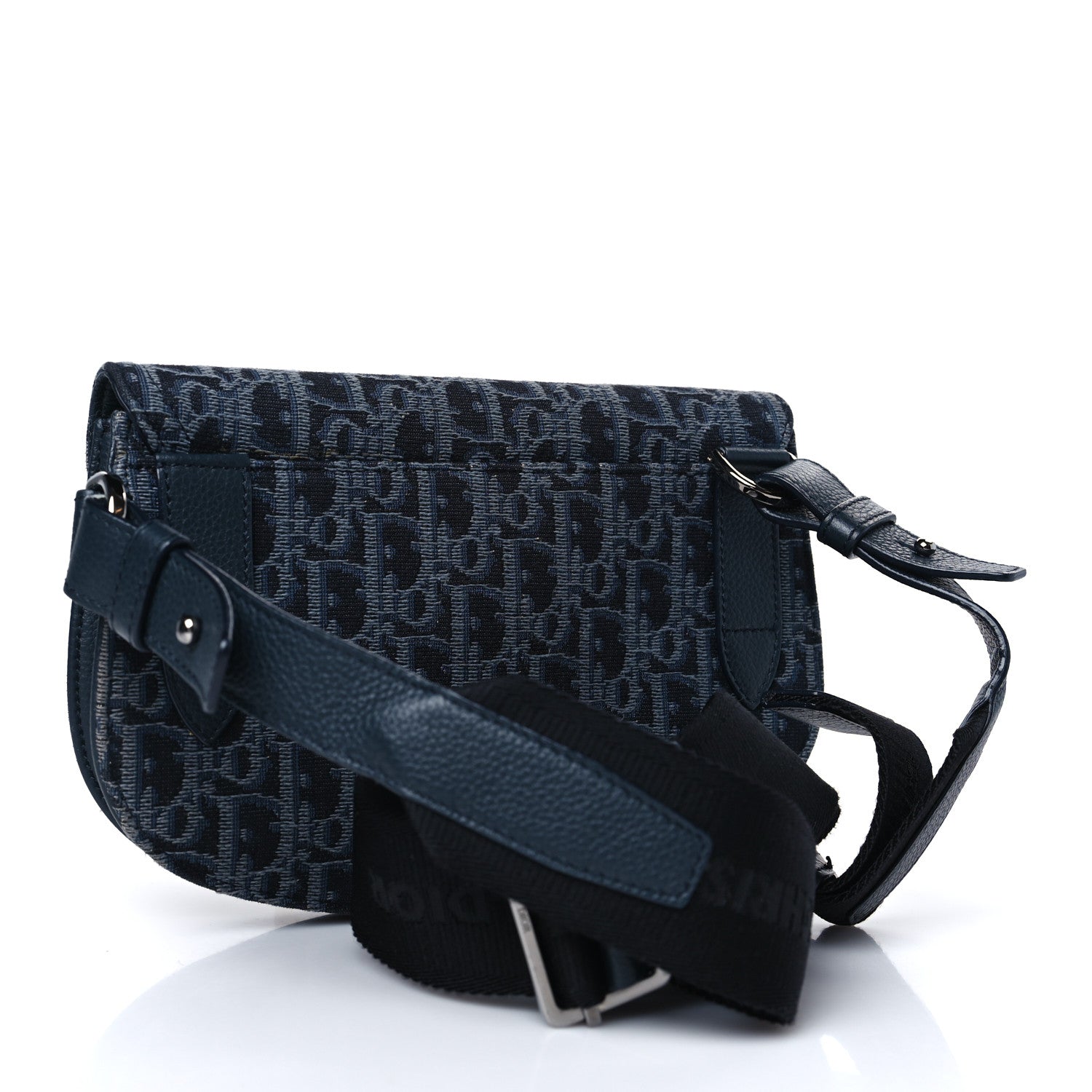 Christian Dior Oblique Saddle Messenger Pouch Blue Black 3 of 9