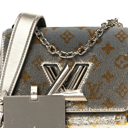 Louis Vuitton Sequins Monogram Twist Shoulder Bag PM Gold Silver 8 of 10