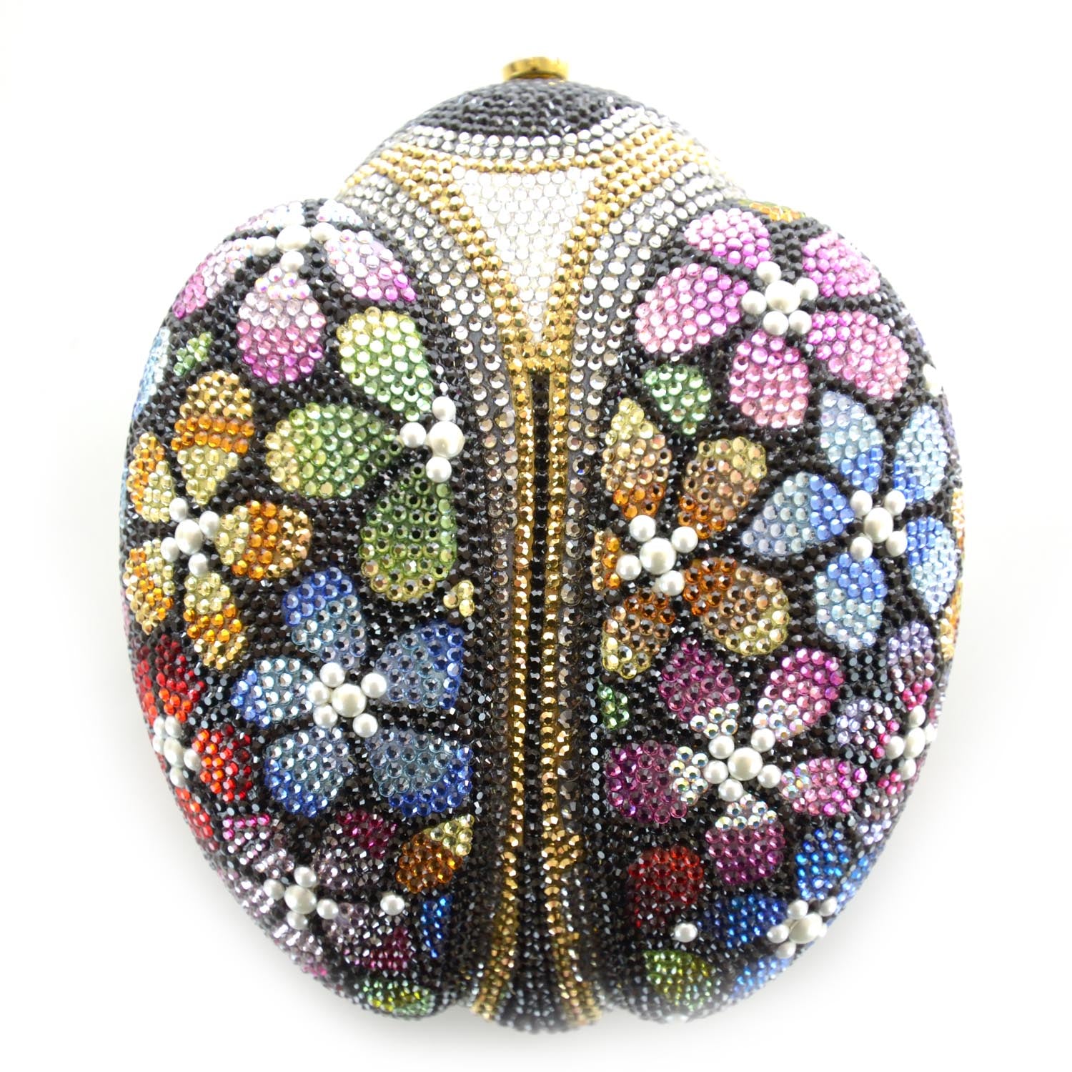 Judith Leiber Crystal Floral Ladybug Minaudiere 1 of 7