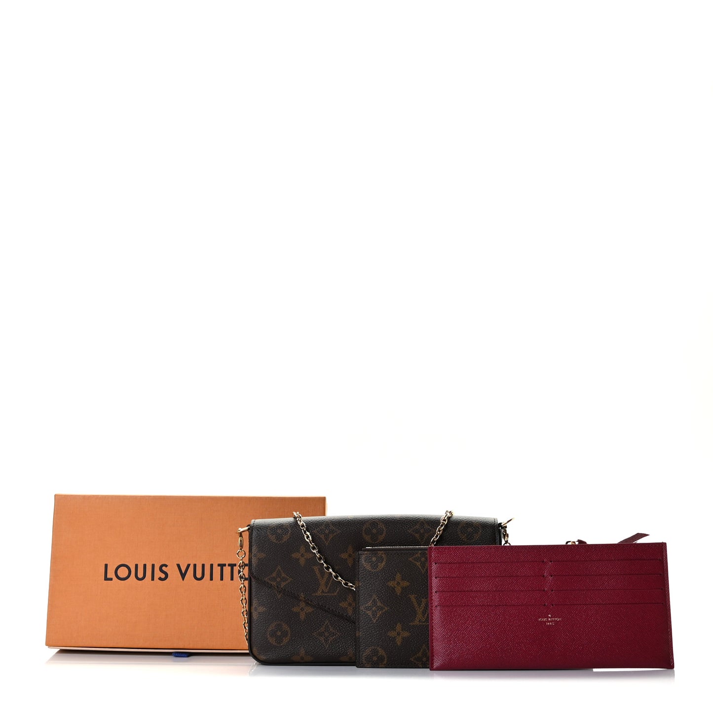 Monogram Pochette Felicie Chain Wallet Fuchsia