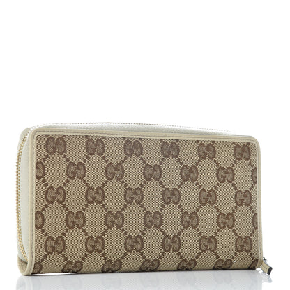 Gucci Monogram Metal Bar Zip Around Wallet Beige Ebony Off White 3 of 7