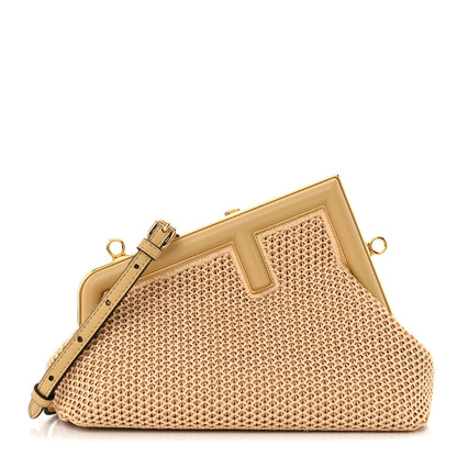 Fendi Raffia Nappa Macrame Small Fendi First Natural Sahara 1 of 11