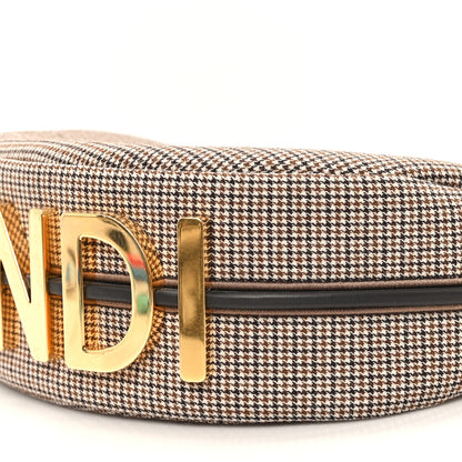 Fendi Wool Vitello Grace Small Houndstooth Small Fendigraphy Hobo Bag Beige Ebano 10 of 12