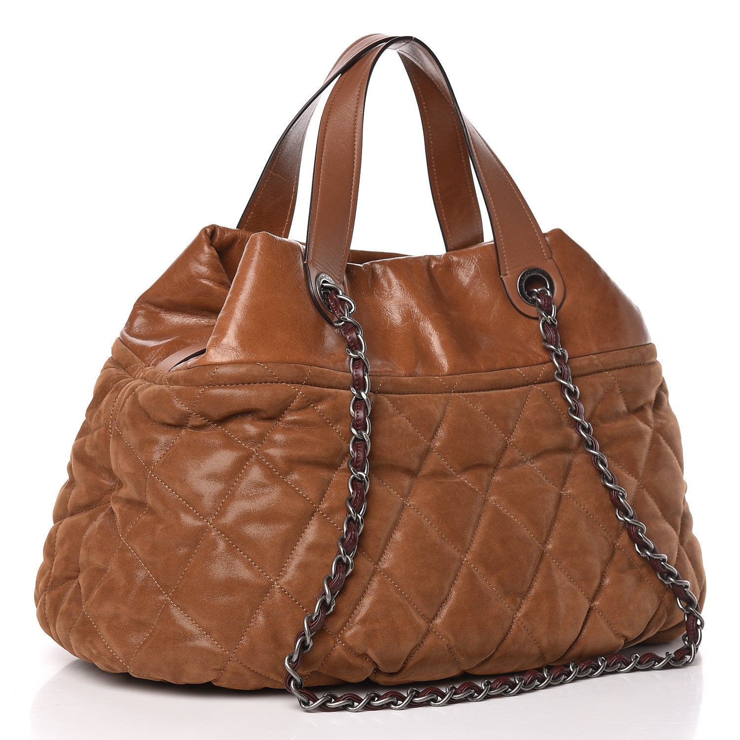Chanel Iridescent Calfskin Quilted Large In The Mix Tote Light Brown 4 of 16
