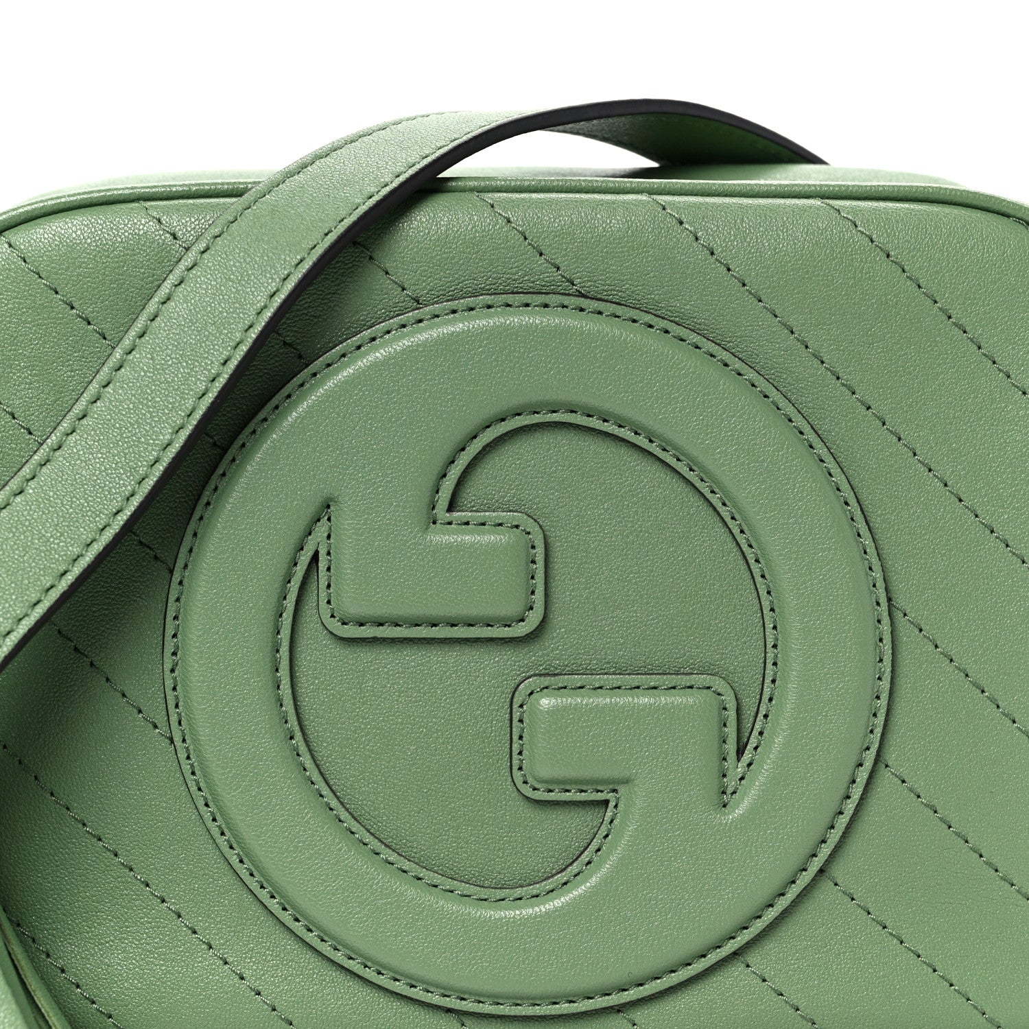 Gucci Sakai Be Green Calfskin Diagonal Stitched Small Blondie