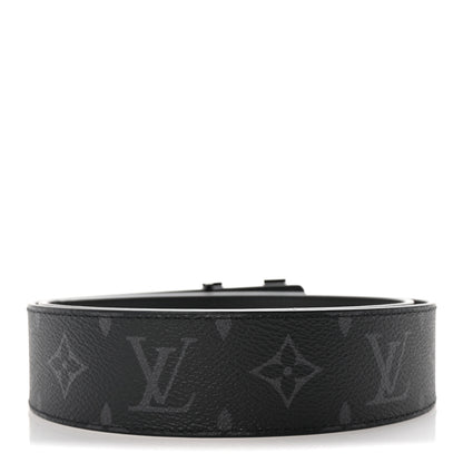 Louis Vuitton Monogram Eclipse Taigarama 40mm LV Initiales Reversible Belt 95 38 Black 2 of 6