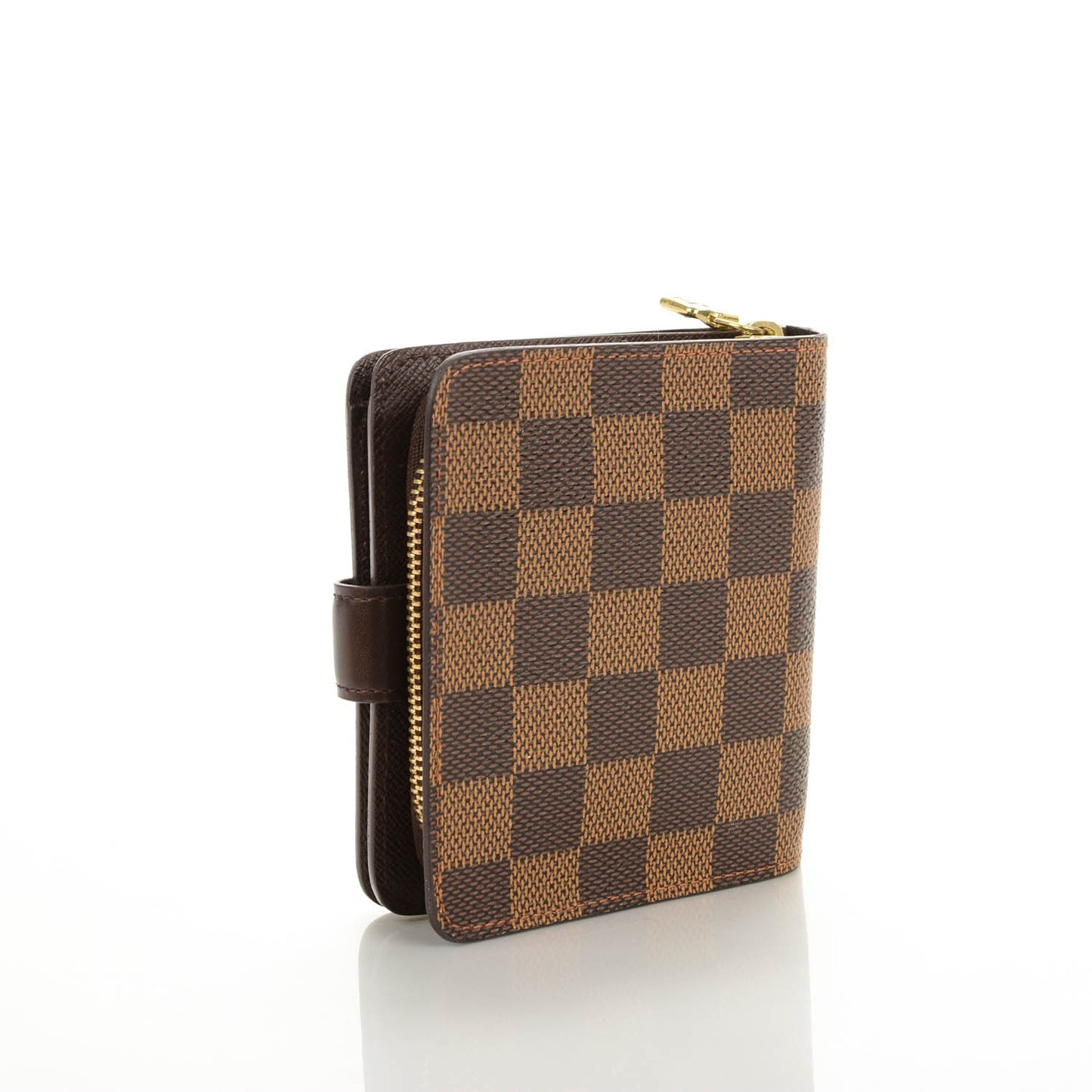 Damier Ebene Zippe Zipped Compact Wallet