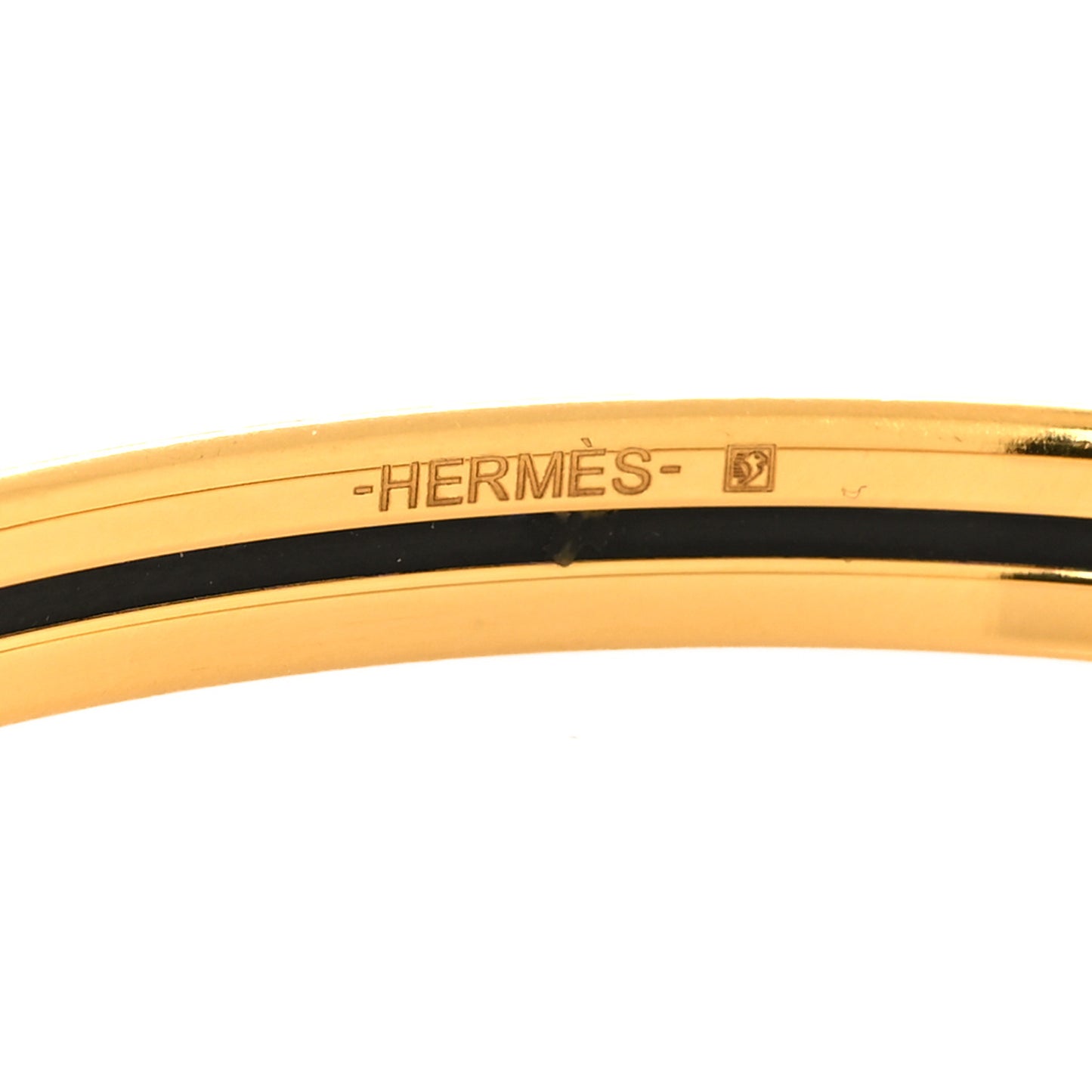 Enamel Printed Extra Narrow OP'H Bracelet 70 Jaune D'Or White