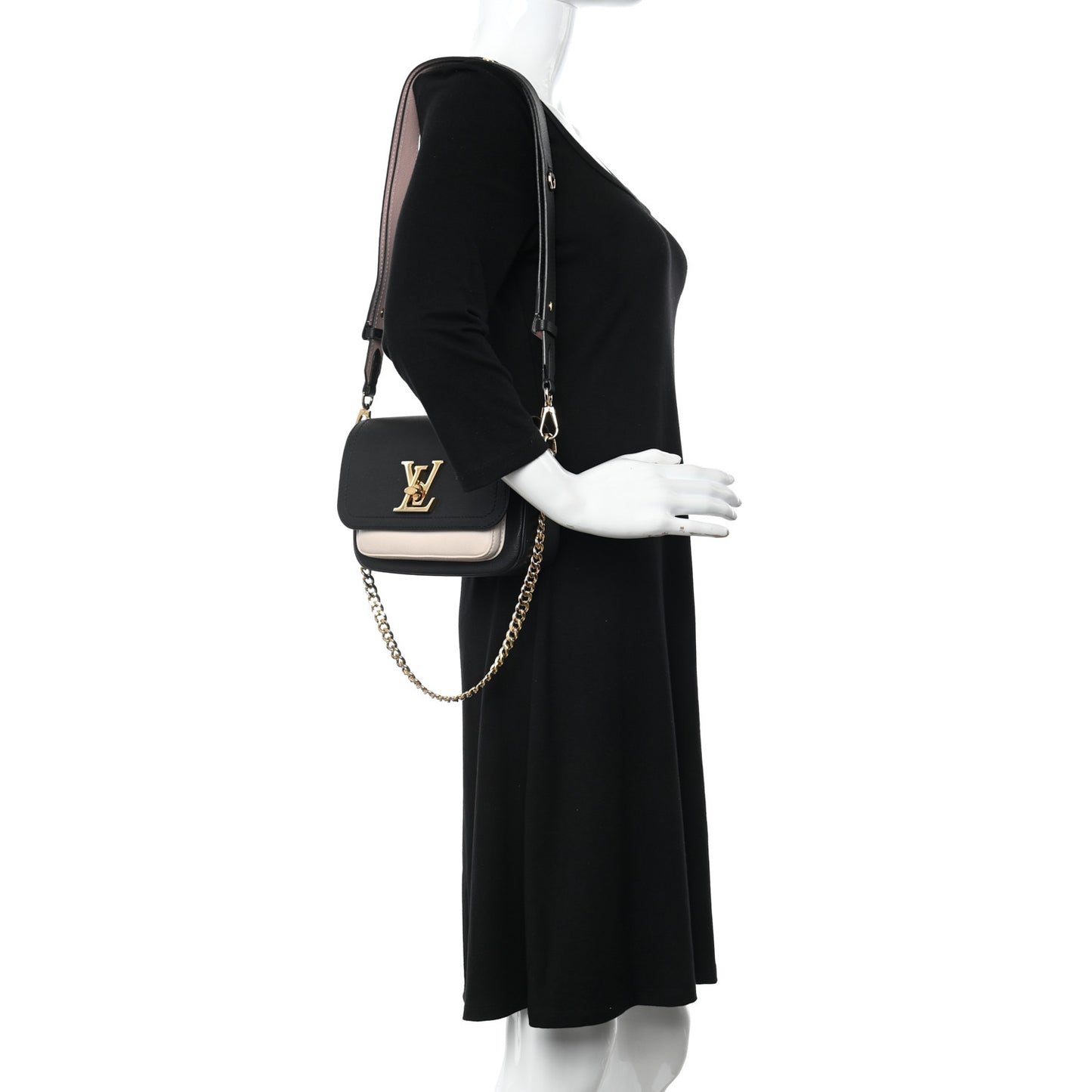 Grained Calfskin Lockme Tender Black