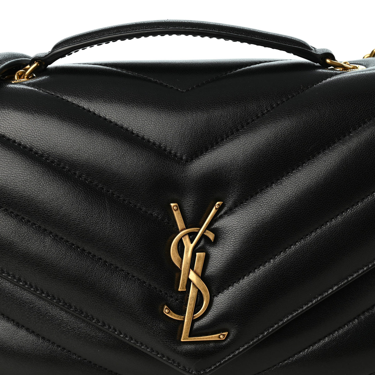 Saint Laurent Lambskin Matelasse Chevron Medium Loulou Black 7 of 9