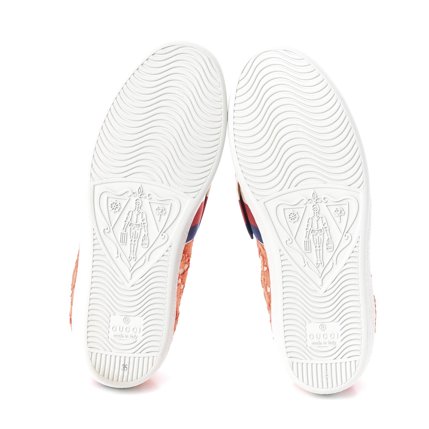Lace Crystal Sylvie Web Flower Leaf Womens Ace Sneakers 35.5 Hot Orange Tan Beige