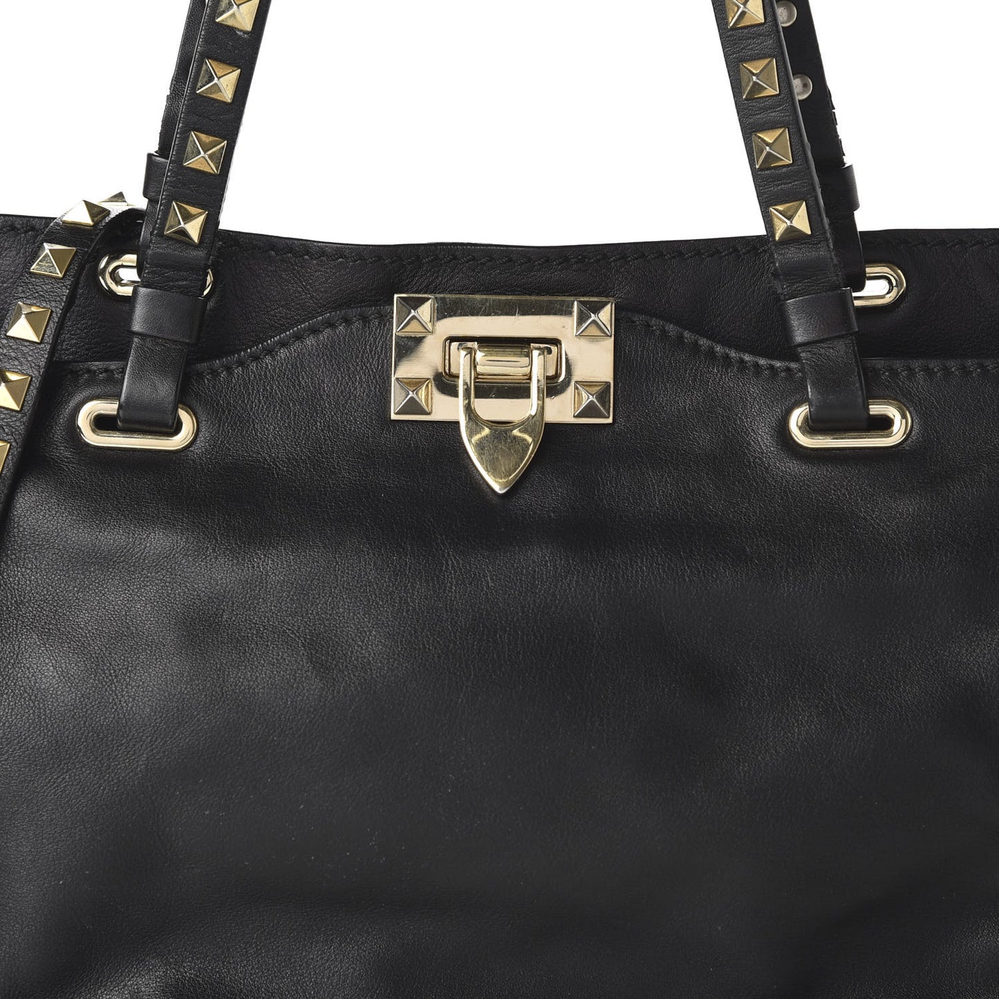 Vitello Small Rockstud Tote Black