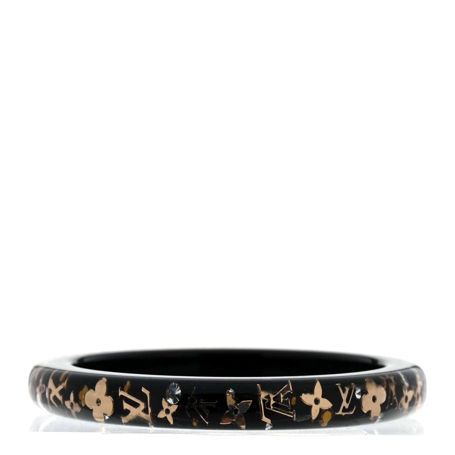 Louis Vuitton Resin Swarovski Large Inclusion Bracelet PM Black 1 of 3