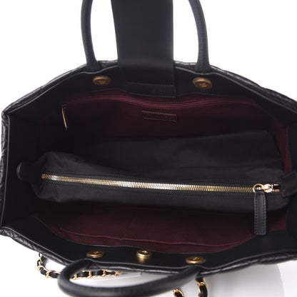 Chanel Aged Calfskin Quilted Large Coco Handle Shopping Tote Black 5 of 7